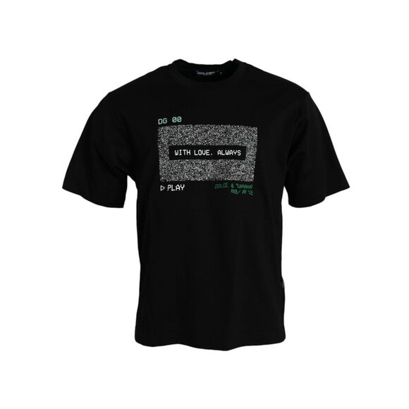 Dolce & Gabbana Black With Love Always Crew Neck Top Men's T-shirt